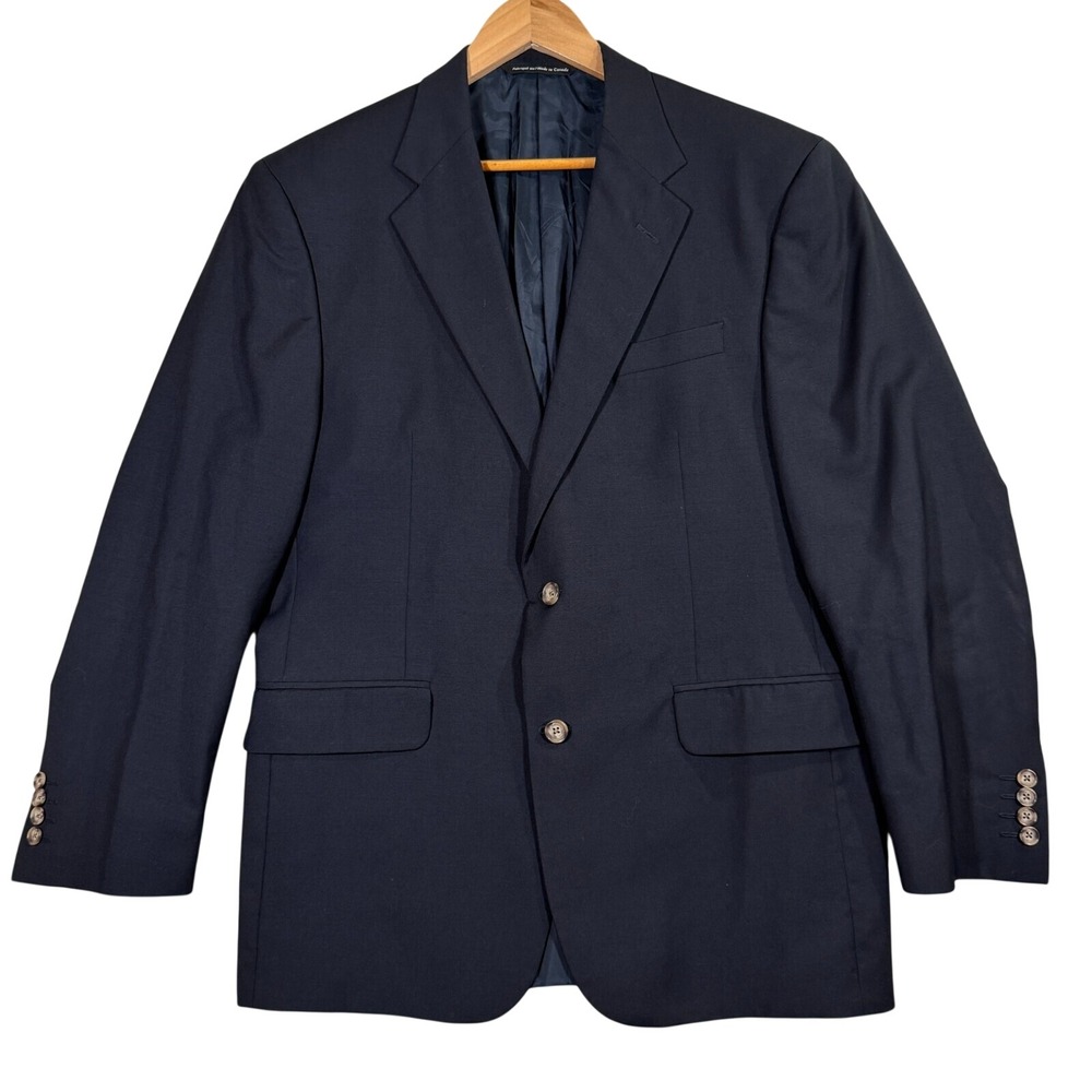 Vintage Coppley 1883 Ermenegildo Zegna Mens 42R Blazer Jacket Navy Preppy Casual
